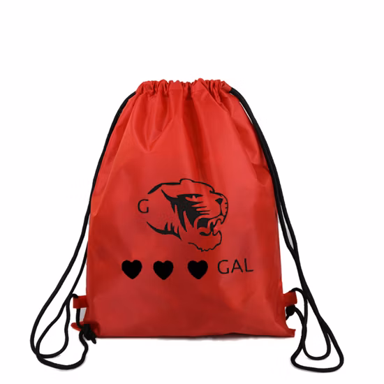 Atacado barato poliéster personalizado promocional saco com cordão pacote saco