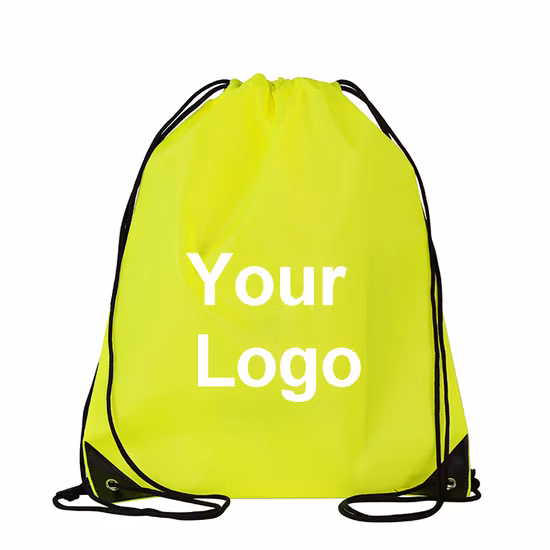 Mochila de poliéster e nylon com cordão promocional personalizada por atacado